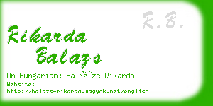 rikarda balazs business card